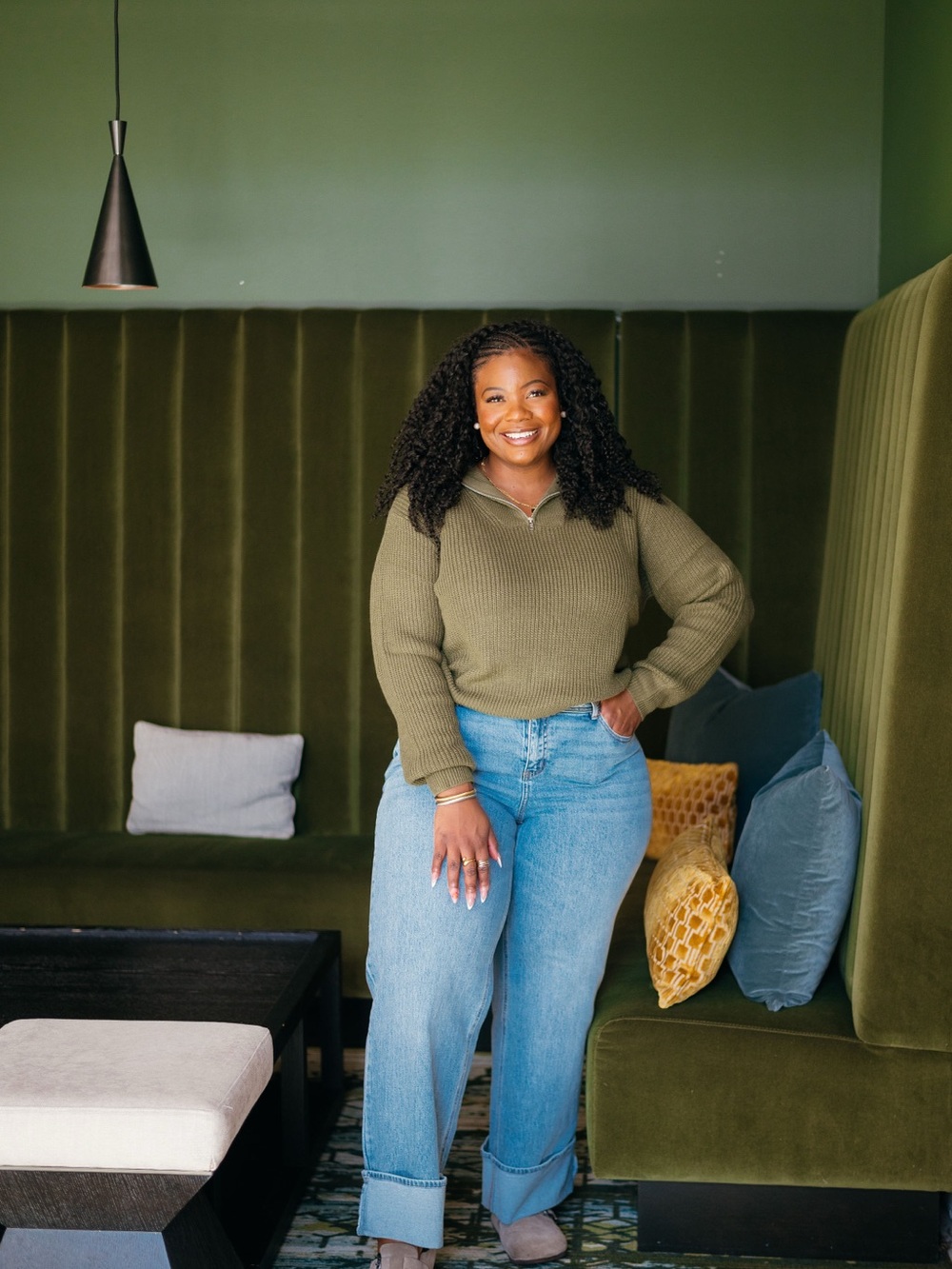 Light wash Plus Size Cuffed Jeans